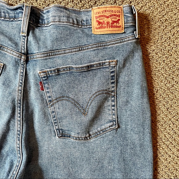 Levi’s Ribcage Straight High Rise Button Fly Ankle Denim Blue Jeans Women’s 20W - Picture 14 of 15